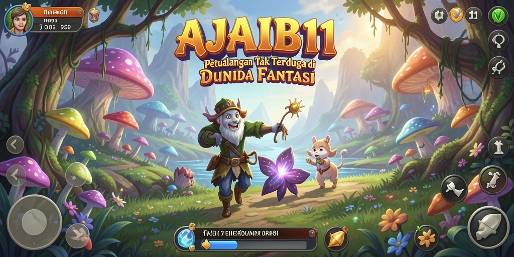 Tampilan gameplay AJAIB11 dengan petualangan epik di dunia fantasi.