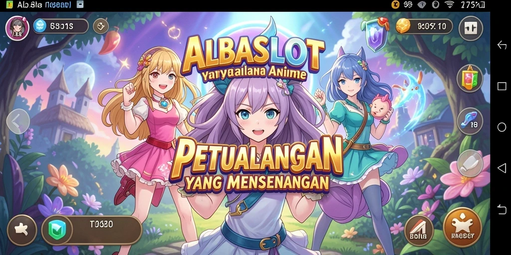 Tangkapan layar gameplay ALBASLOT yang menampilkan aksi seru dan karakter unik.