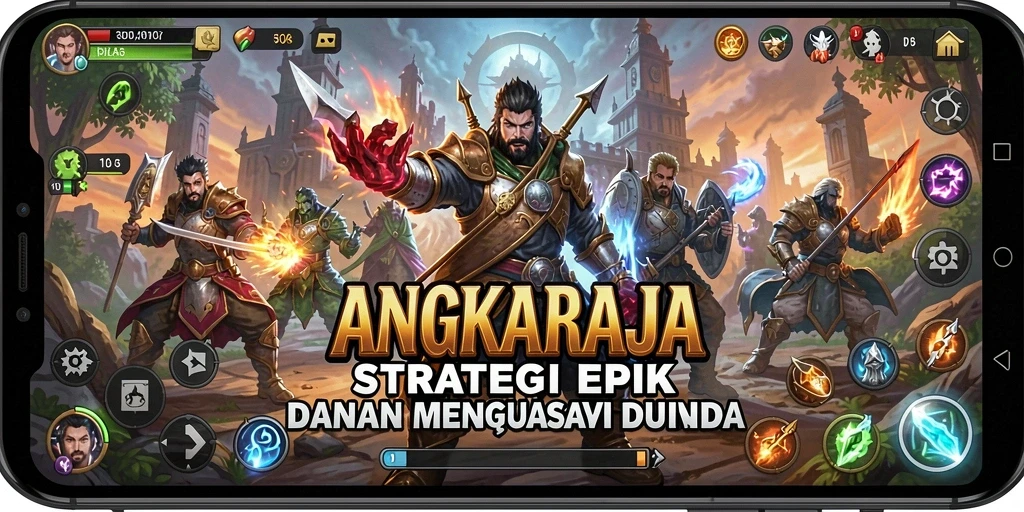 Tampilan gameplay ANGKARAJA yang mendebarkan dan strategis.