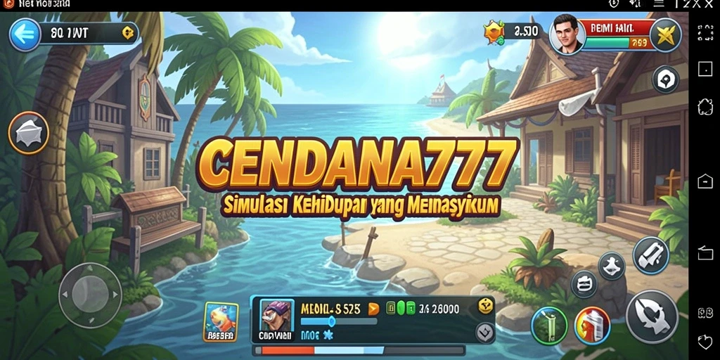 Screenshot gameplay CENDANA777 menampilkan dunia virtual yang kaya dan berwarna.