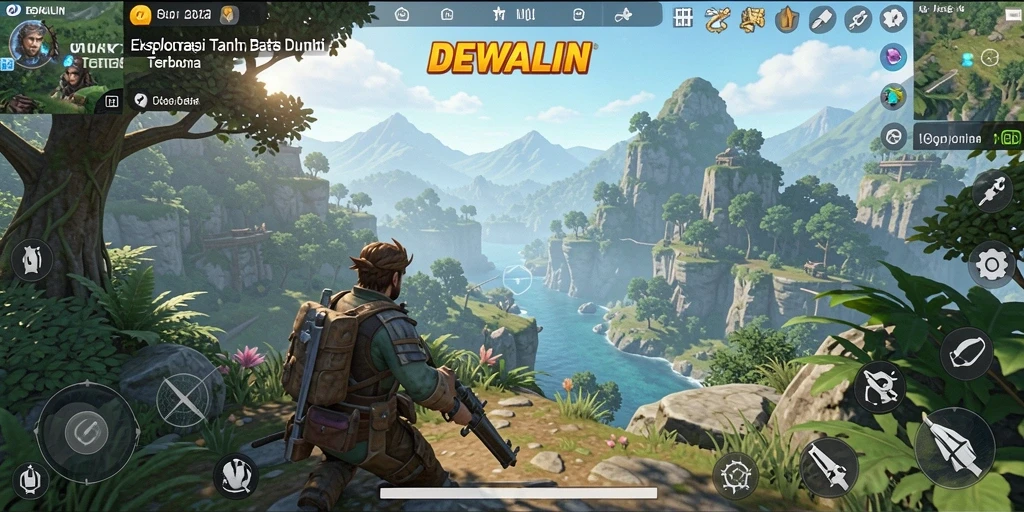 Tampilan gameplay mendalam dari dunia terbuka DEWALIN yang menakjubkan.