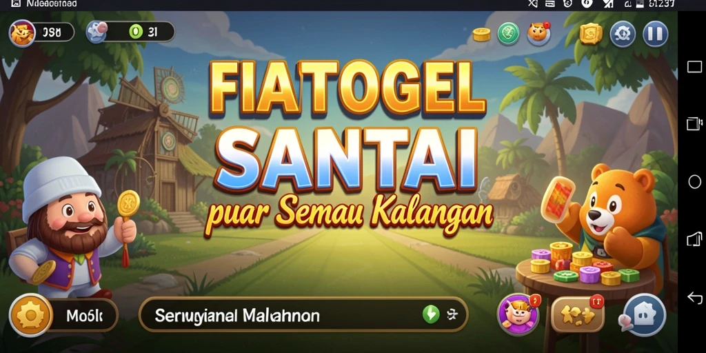 Tampilan gameplay FIATOGEL yang ceria dan menarik.