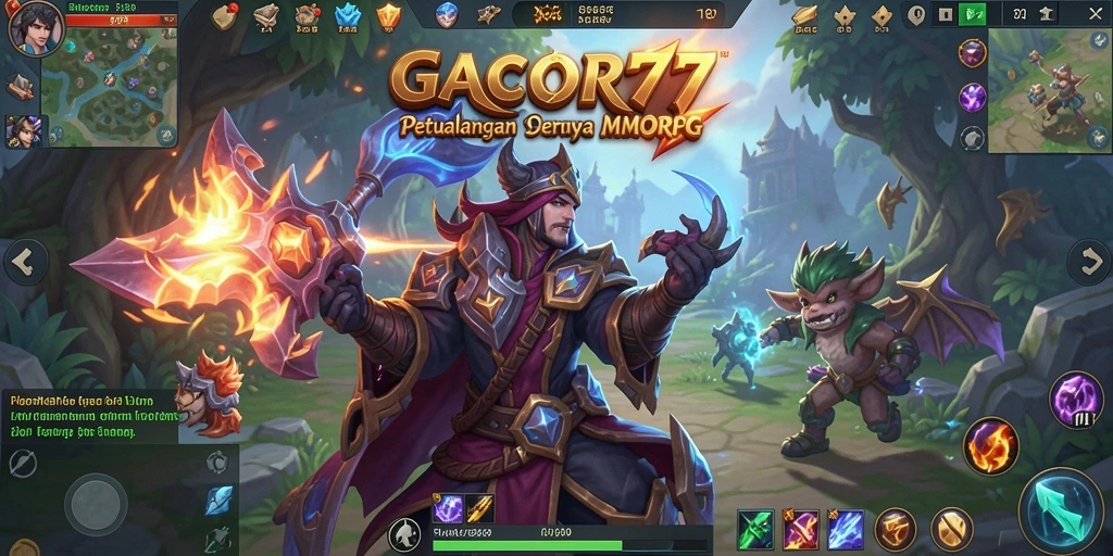 Tangkapan layar dari gameplay GACOR77 yang menampilkan aksi seru di MMORPG.