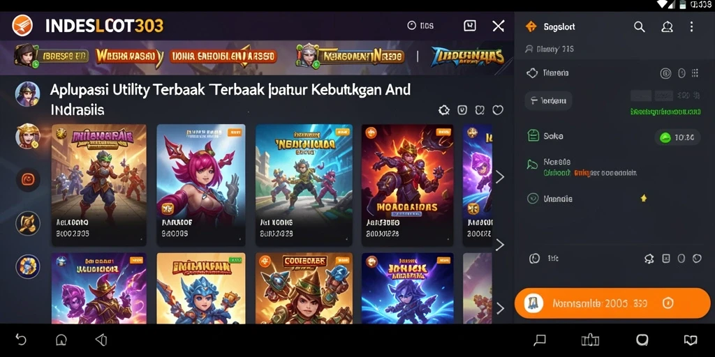 Tampilan gameplay INDESLOT303 yang memudahkan pengguna dalam mengelola fungsi Utility.