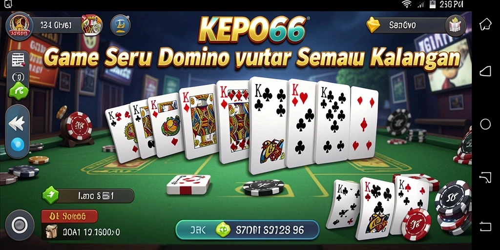 Tampilan gameplay seru dalam KEPO66, aplikasi domino menarik.