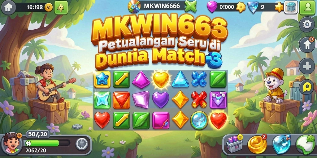 Screenshot gameplay MKWIN666 yang menampilkan serunya mencocokkan bola warna-warni.