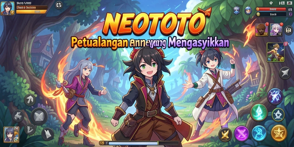 Screenshot gameplay NEOTOTO menampilkan petualangan seru dalam dunia Anime.