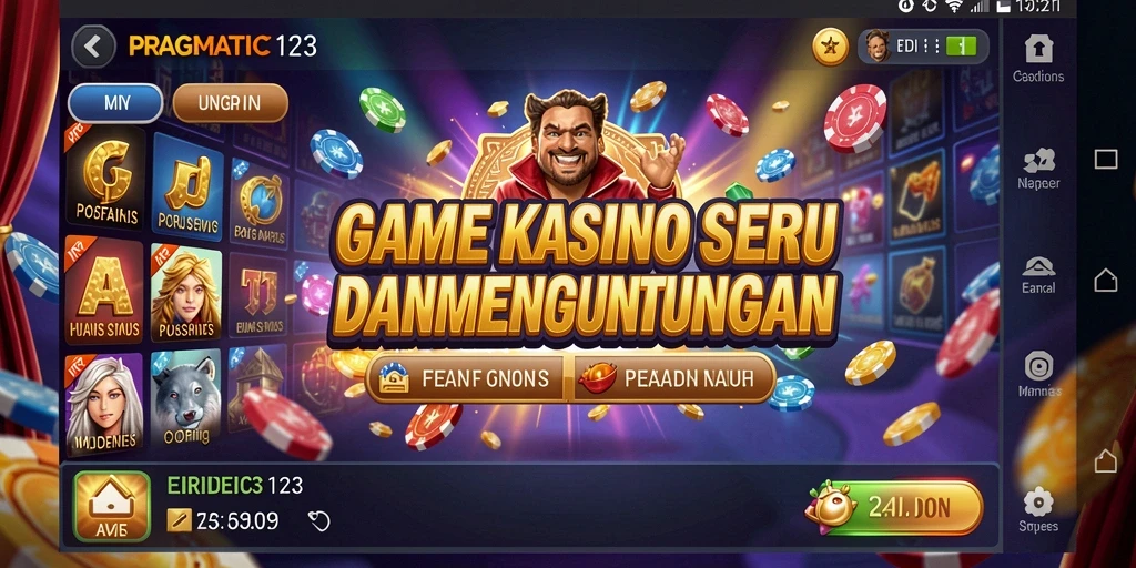Tampilan utama gameplay Kasino di PRAGMATIC123 dengan fitur menarik.
