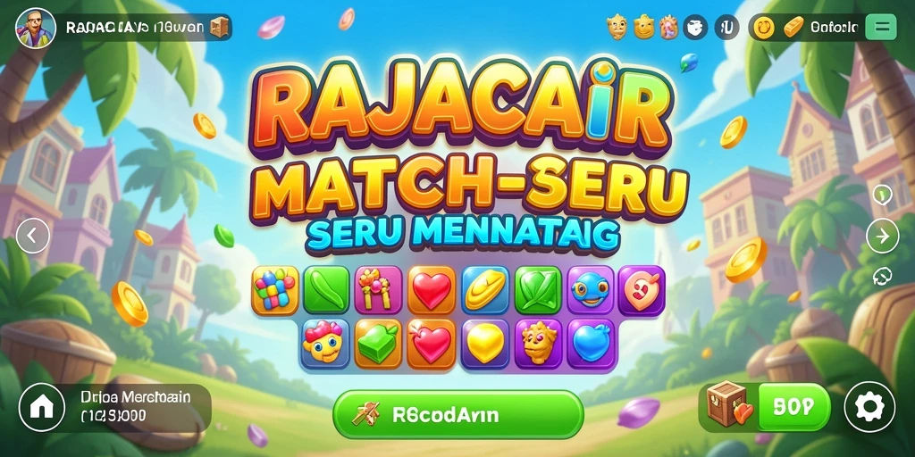 Tampilan permainan <strong>RAJACAIR</strong> dengan level Match-3 yang menarik.