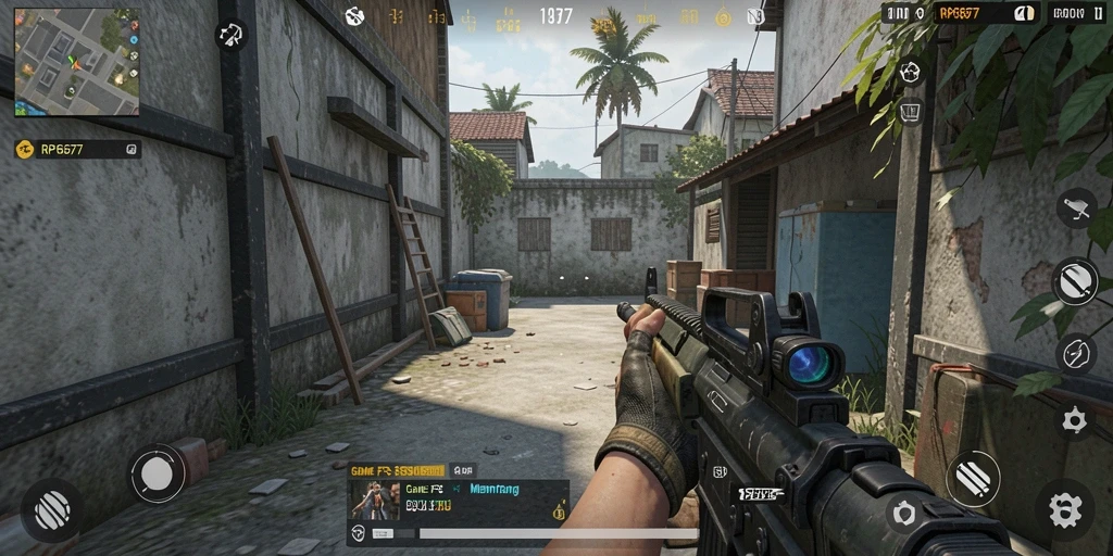 Tampilan gameplay mendebarkan dari game FPS RP6677.
