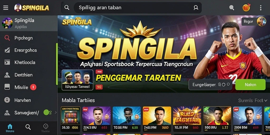 Tampilan menarik dari aplikasi SPINGILA saat melakukan taruhan olahraga.