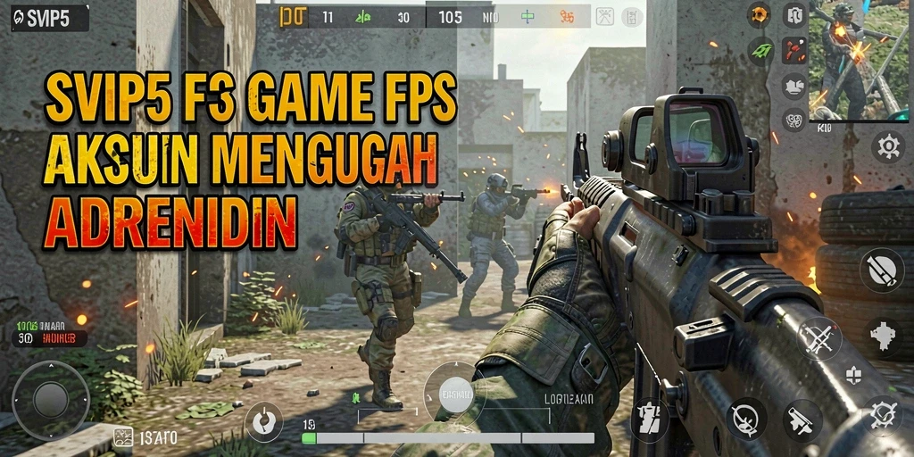 Screenshot gameplay dari SVIP5 menampilkan aksi tembak-menembak yang intens.