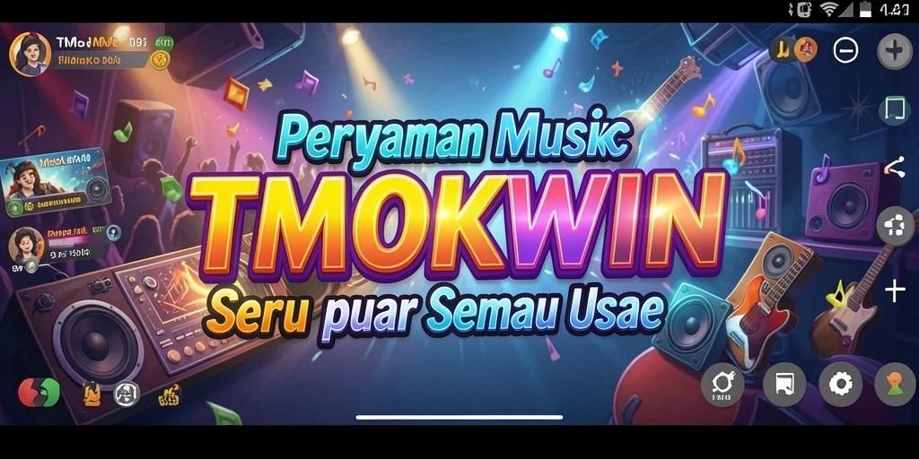 Screenshot TMOKWIN menampilkan gameplay seru dengan berbagai instrumen musik.