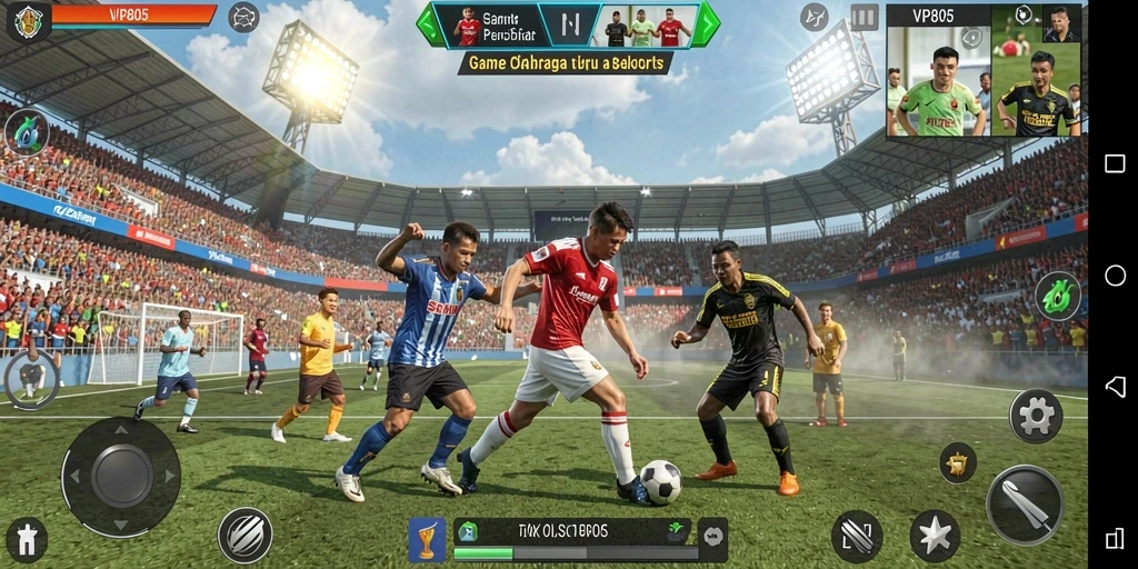 Screenshot VIP805 menampilkan aksi seru dalam pertandingan olahraga.
